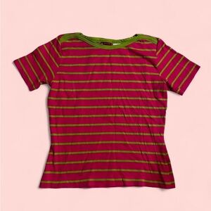 Y2K Levis Striped Tee - Pink and Green